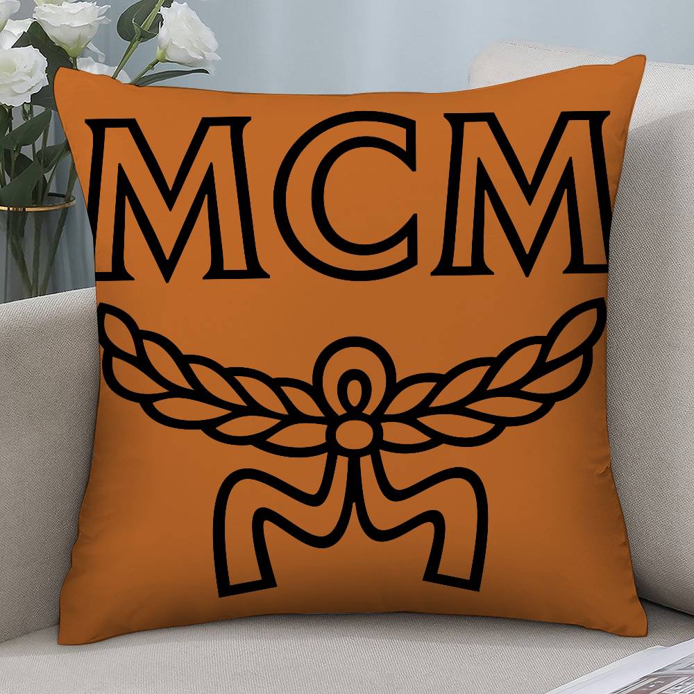 Luxury M-MCM Pillow Case Short Plush Double-sided Print Square Throw Pillow Covers Sofa Home Cushion Decor