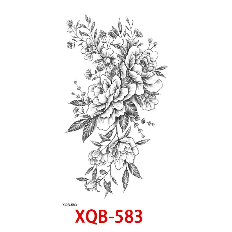 Small Full Arm Tattoo Sticker, Flower Letters, Plain Flower Tattoo Sticker Tattoo