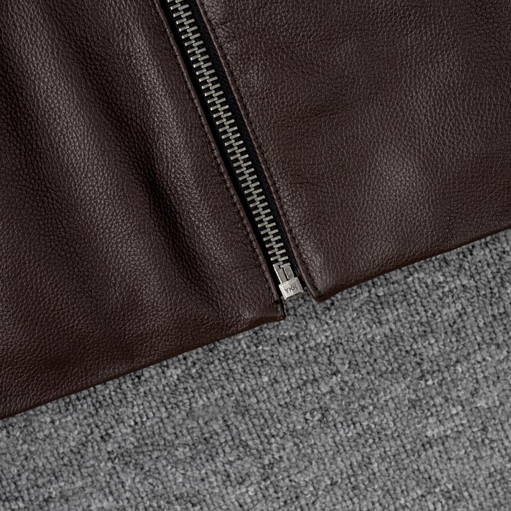 Casual Men Leather Jacket Thin Soft Cow Leather Black Brown Standard Collar Men's Short Coat Spring