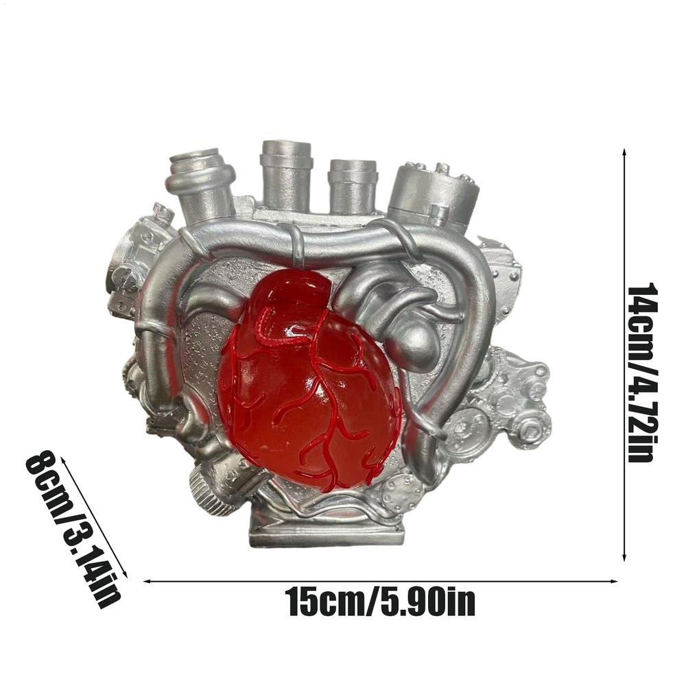 

Engine Statue Engine Heart Tabletop Decoration Resin Sculpture For TV Cabinet Workplace Display Cabinet Bedroom Home Bookshelf серебряный