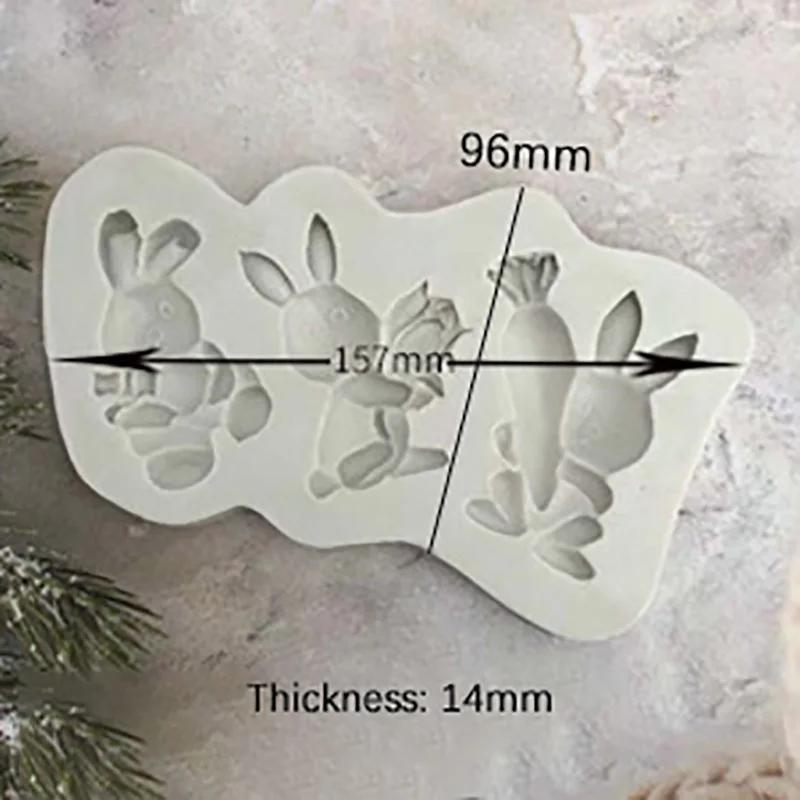 New Easter Rabbit Fondant Silicone Mold Carrot Cake Decorating Tools Chocolate Cookies Baking Mould Egg DIY Clay Epoxy Mold