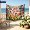 Birthday Flowers Butterfly Gifts Party Backdrop, Polyester Banner for Wall Decor & Photo Props