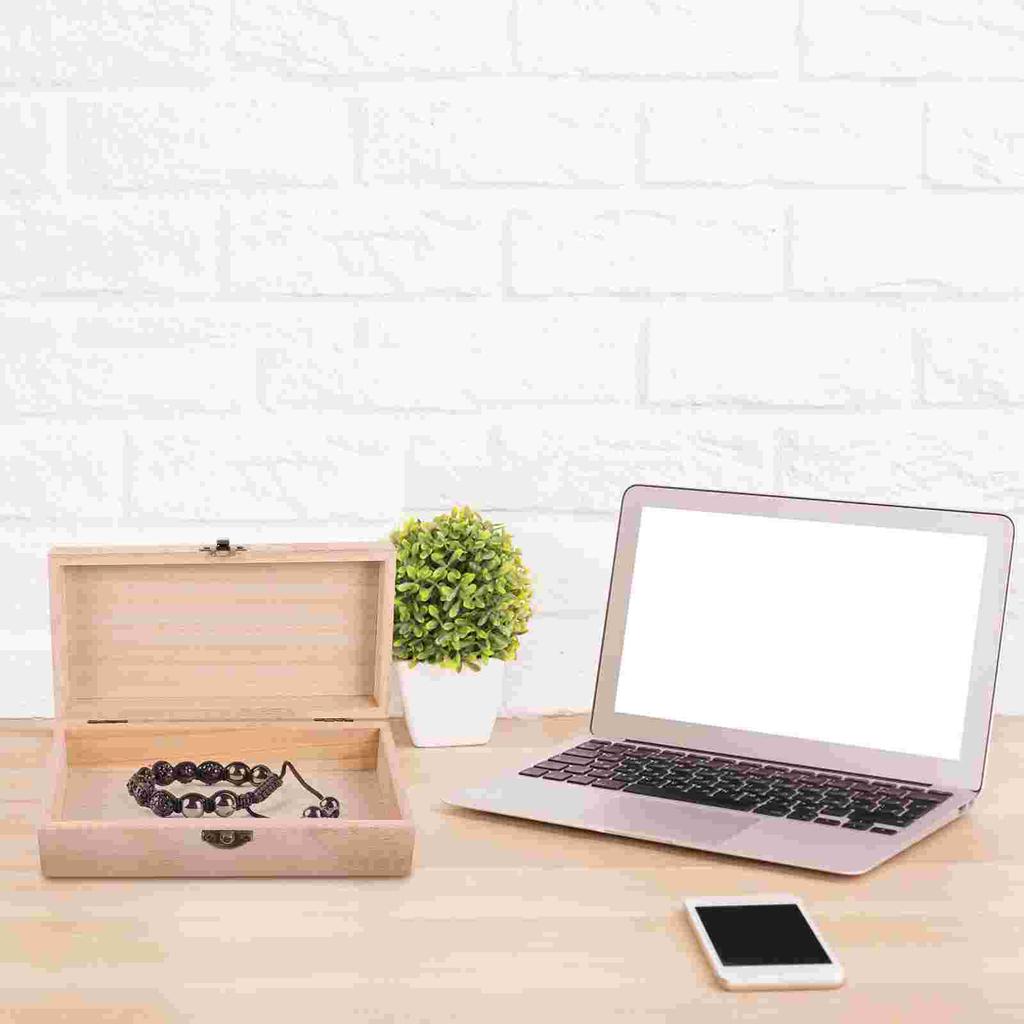 1 Set 2Pcs Retro Wooden Gift Packing Boxes Creative Oblong Gift Storage Boxes Jewelry Box Preserved Flower Box