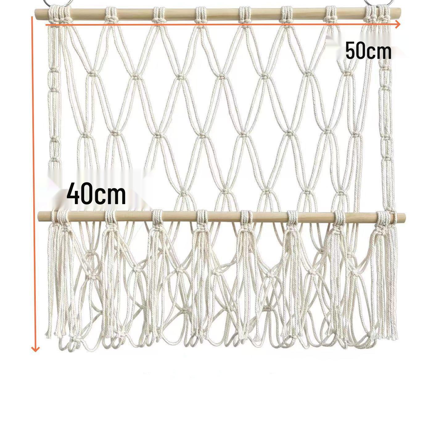 Скандинавская плетеная вручную полка для хранения кукол для детской комнаты 1-Layer Net Pocket грязно-белый 1350₽