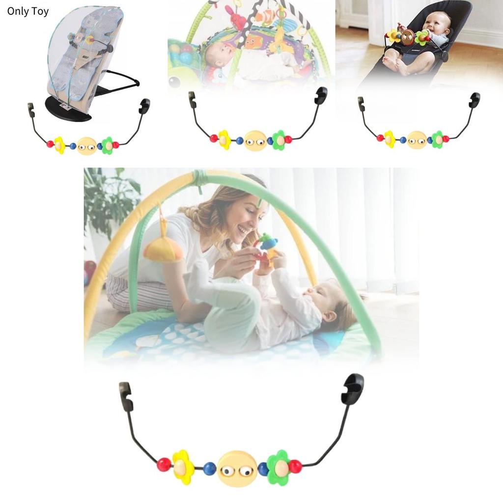 Cozy Wooden Baby Rocking Chair Toy Stand With Colorful Plush Toys For Infant Enjoyment