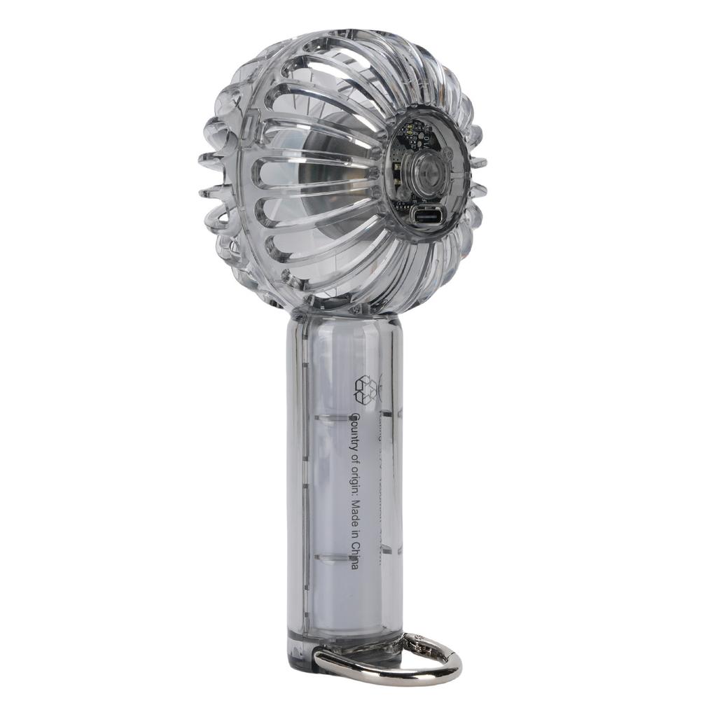 Mini Handheld Fan Transparent with Hook Quiet Small Pocket Fan 1200mAh Rechargeable Battery