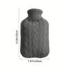 1pc Gray Hot Water Bottle Cover - Cozy Winter Warmth, Durable Polyester, No Electricity Needed, Perfect for Home&Office Use