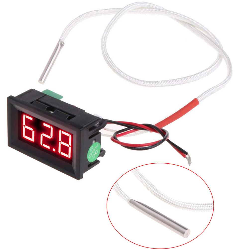 XH-B310 Digital Tube LED Display Thermometer 12V Temperature Meter K-type M6 Thermocouple Tester -30-800℃ Thermistor Senor Probe