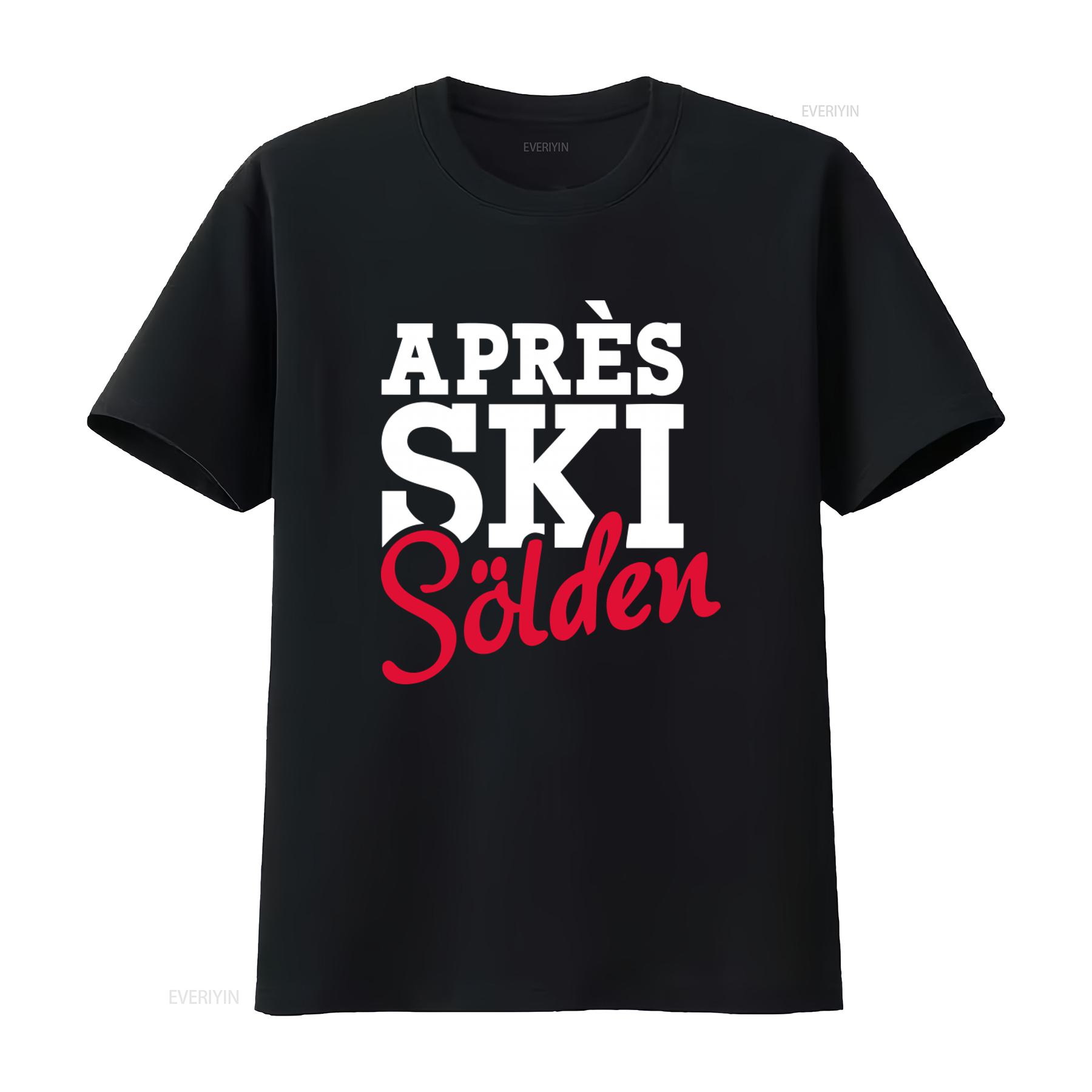 

Mens Apres Ski Sölden T Shirt for Winter Sports Fans up to 5XL vintage Washed Soft homme Slightly Comfortable Versatile 4XL