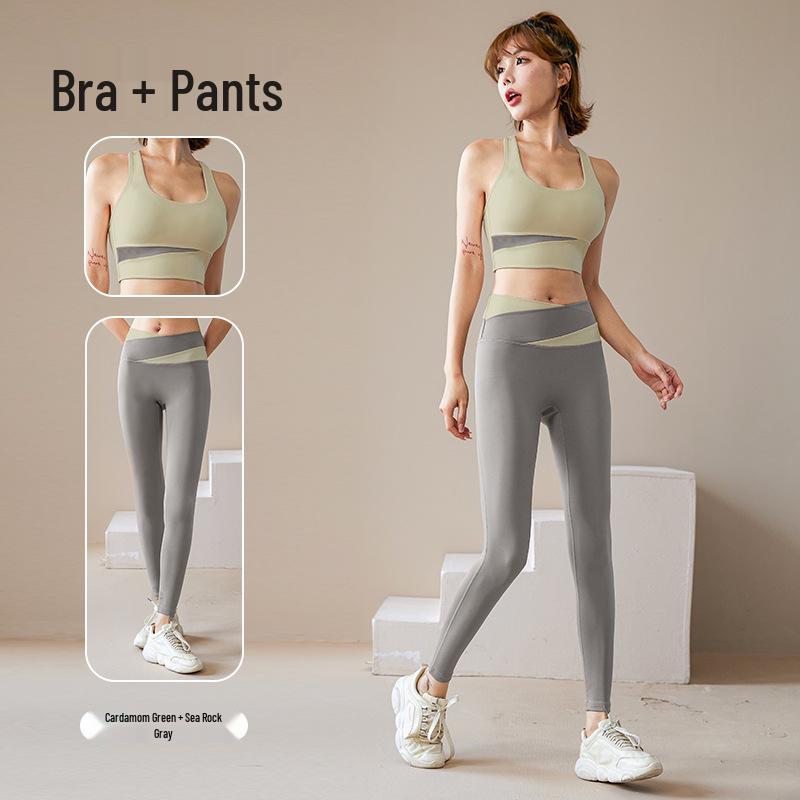 Dámská podzimní jógová souprava: Profesionální nárazuvzdorná sportovní podprsenka a vesta pro fitness a běh