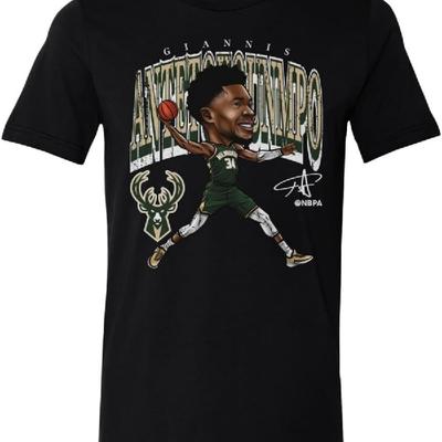 Koszulka Giannisa Antetokounmpo Milwaukee Bucks 500 LEVEL - Giannis Antetokounmpo Milwaukee Bucks Kreskówka