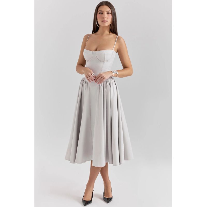 

House of Atmosphere Silm Dress Sling Light gray L