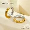 GEMCHIC Women's Stainless Steel Geometric C-Shape Earrings Trendy OL Style Fashion Jewelry
