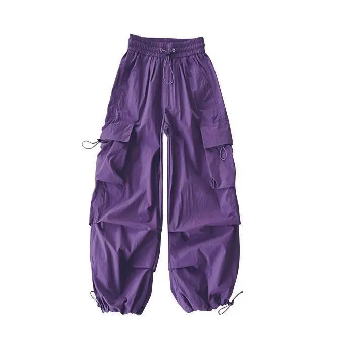 Kids Hip Hop Joggers Pants Girls Cargo Pants Straight Trousers High Waist Vintage Casual Streetwear Baggy Pants