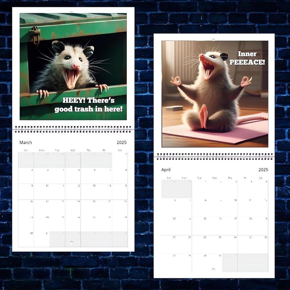 Screaming Possums 2025 Wall Calendar Wall 12 Month Planner New Possum Calendar  Funny Gag Gift