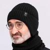 1/2Pcs Winter Warm Hat for Middle-Aged Elderly Men Thickened Knitted Wool Beanie with Ear Protection Cold Weather Cap