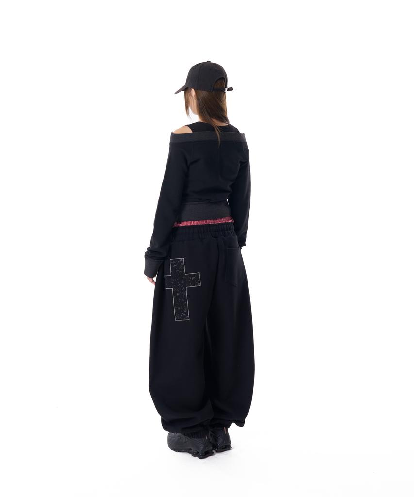 AAKAM Laced Cros2 Patch Sweatpants (Black)