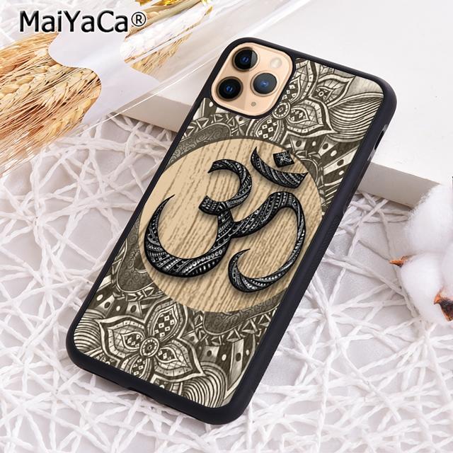 Aum om Namaste symbol floral zen yoga Phone Case For iPhone 17 Air 16 16e 15 plus 11 12 13 14 pro max  coque