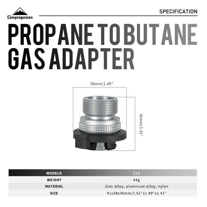 CAMPINGMOON Z19 Portable Reusable Durable Aluminum Alloy Butane tank Propane Can Adapter Gas Stove Canister Adapter