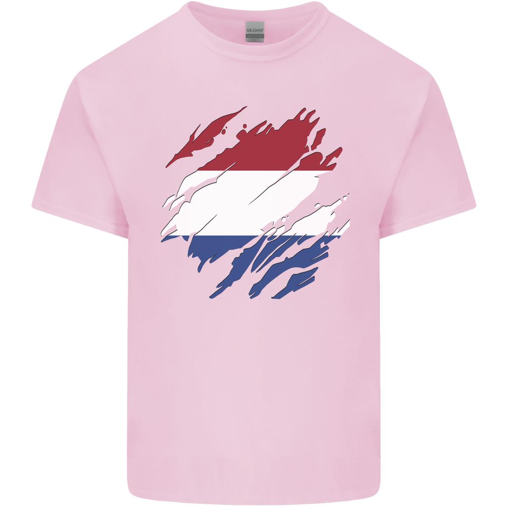Torn Netherlands Flag Holland Dutch Day Football Unisexs Light Cotton TShirt