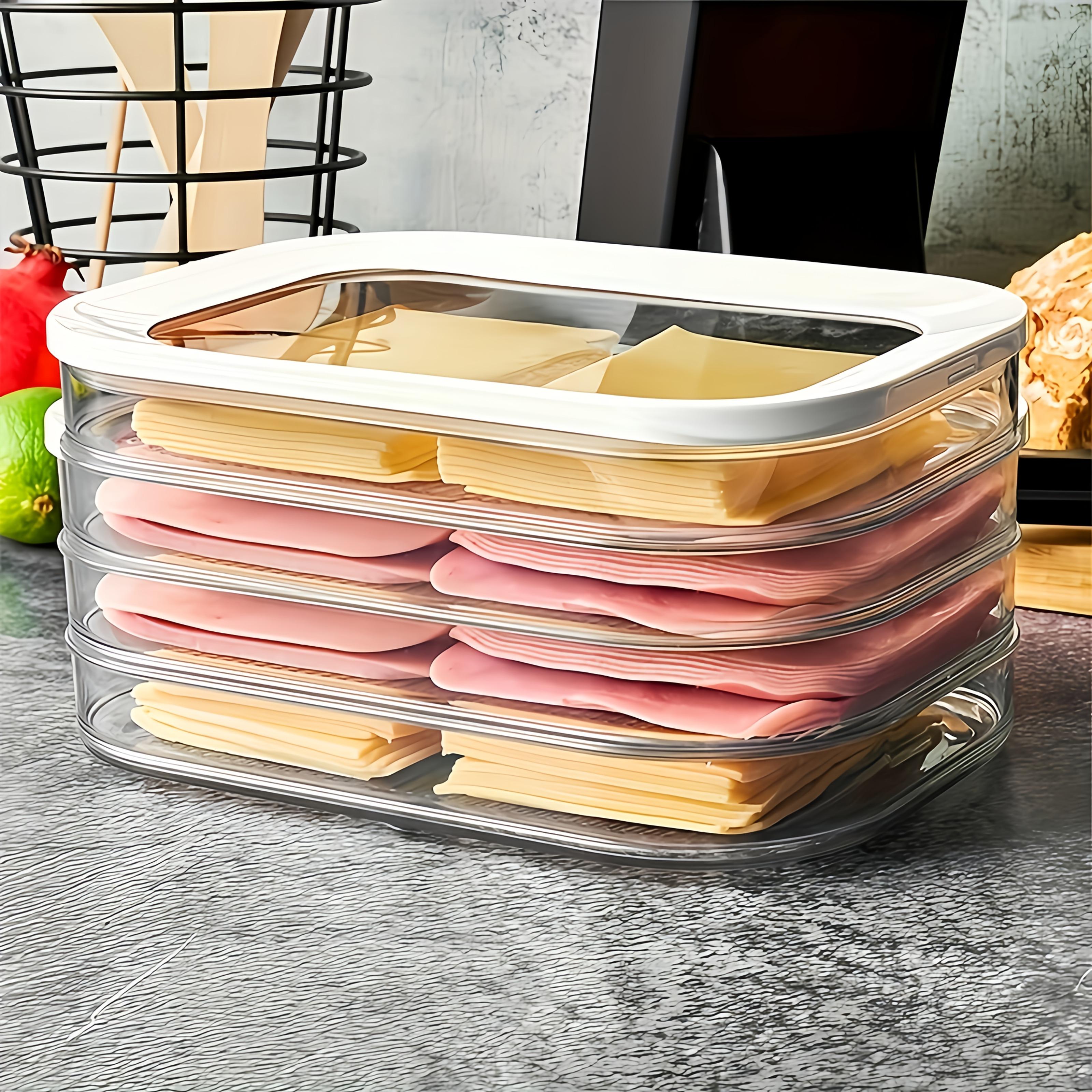 Кухонный холодильник для хранения продуктов. Белые контейнеры. Контейнеры для свежих коробок. Кухонный шкаф для хранения еды. Герметичный кухонный органайзер.