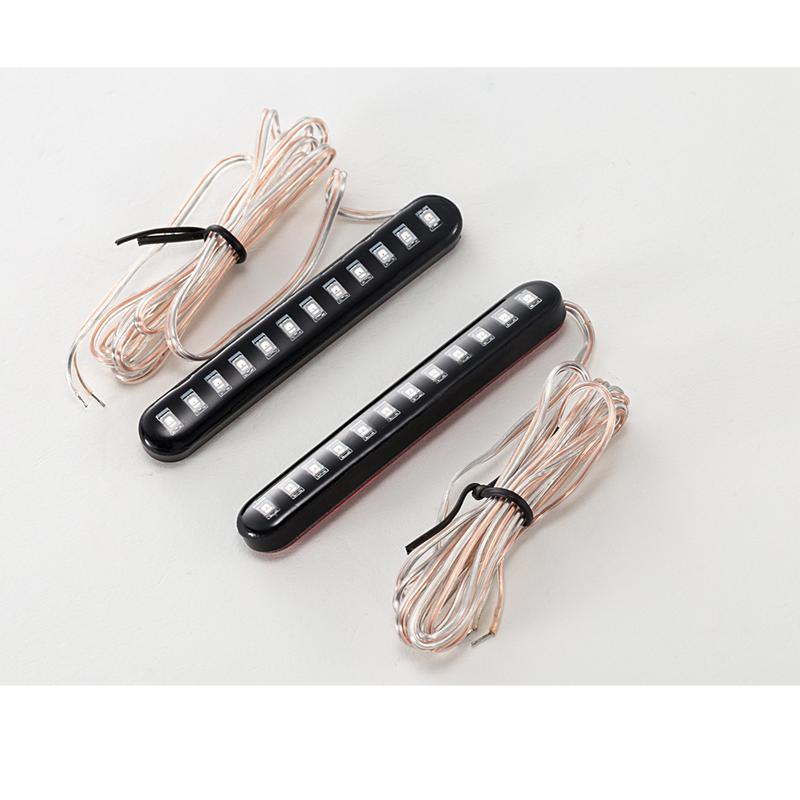 2Pcs 12 LED Moto Signal Lights Sequential Water Flowing Mini Strips Motorcycle Car Strips Led Turn Signal Flasher Lights