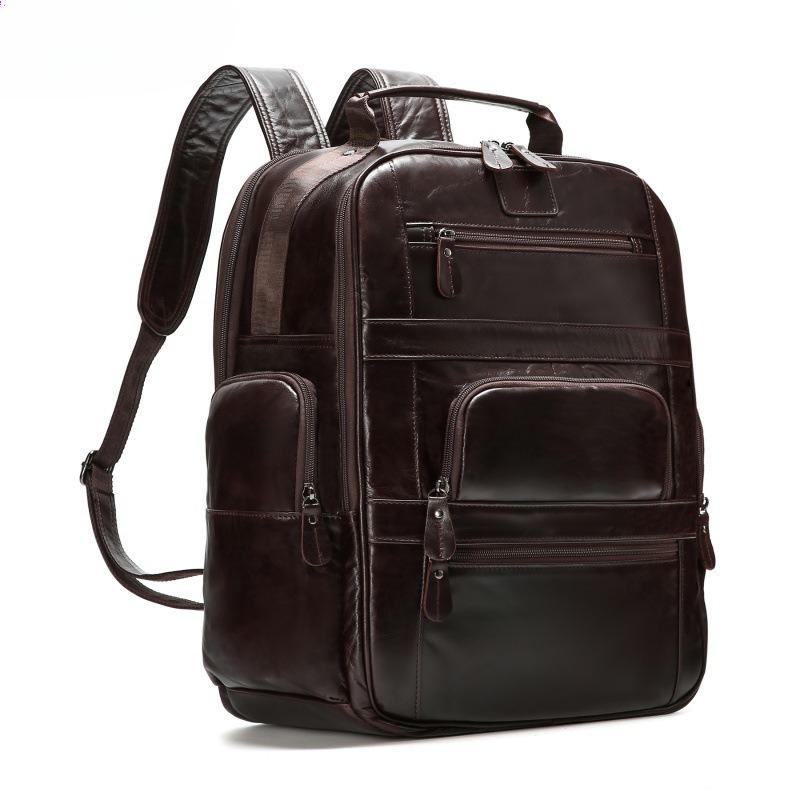 Genuine Leather Men's Large Capacity Multi-functional Backpack Commuting Casual Men's Bag Casually