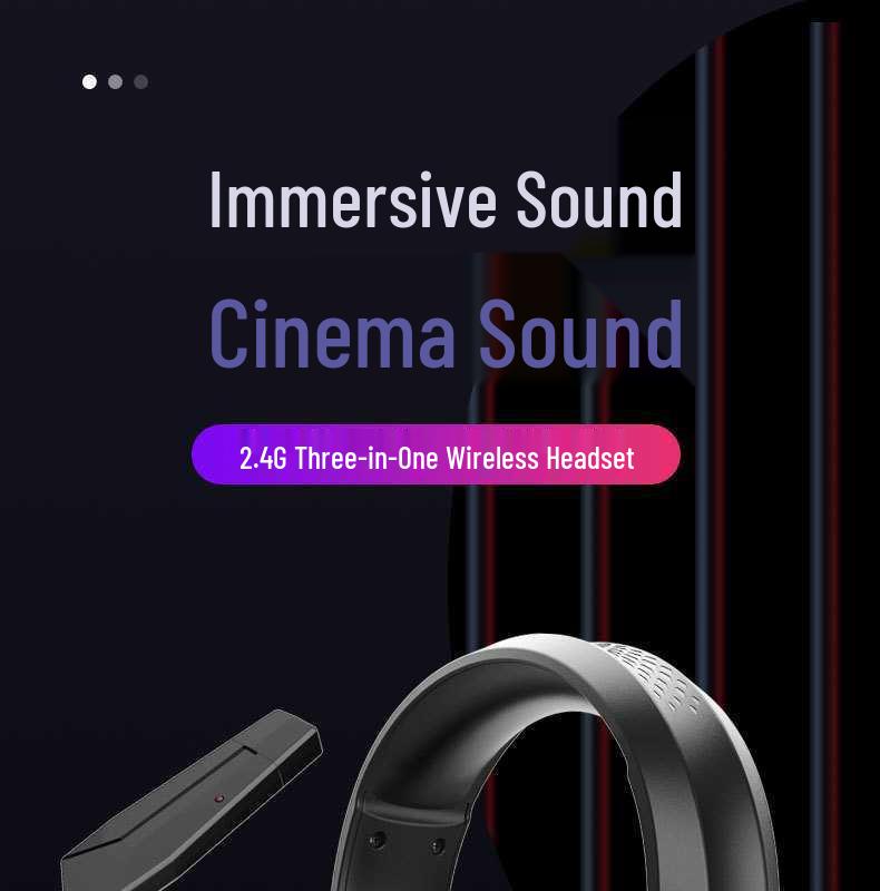 Cross-border Bluetooth Gaming Headset with Detachable Microphone, 2.4G Noise-Cancelling for PC and Phone