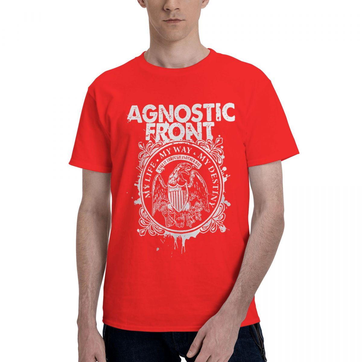 Freedom With Agnostic Punk Rock Front 100 Cotton Casual Breathable Confortable Clothes Short Sleeve TShirt Clothes Men S