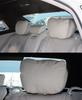 Ultra Soft Car Auto Headrest Pillow Neck Support Rest Pillow Beige Suede Fabric