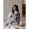 Women's Antibacterial Rayon Cotton Nightgown - Autumn Wabi-sabi Style, Pure Cotton, Long Sleeve, Mid-length Homewear Pajamas