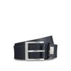 BOSS Logo Metal Detail Italian Leather Belt Men 100 Dark Blue