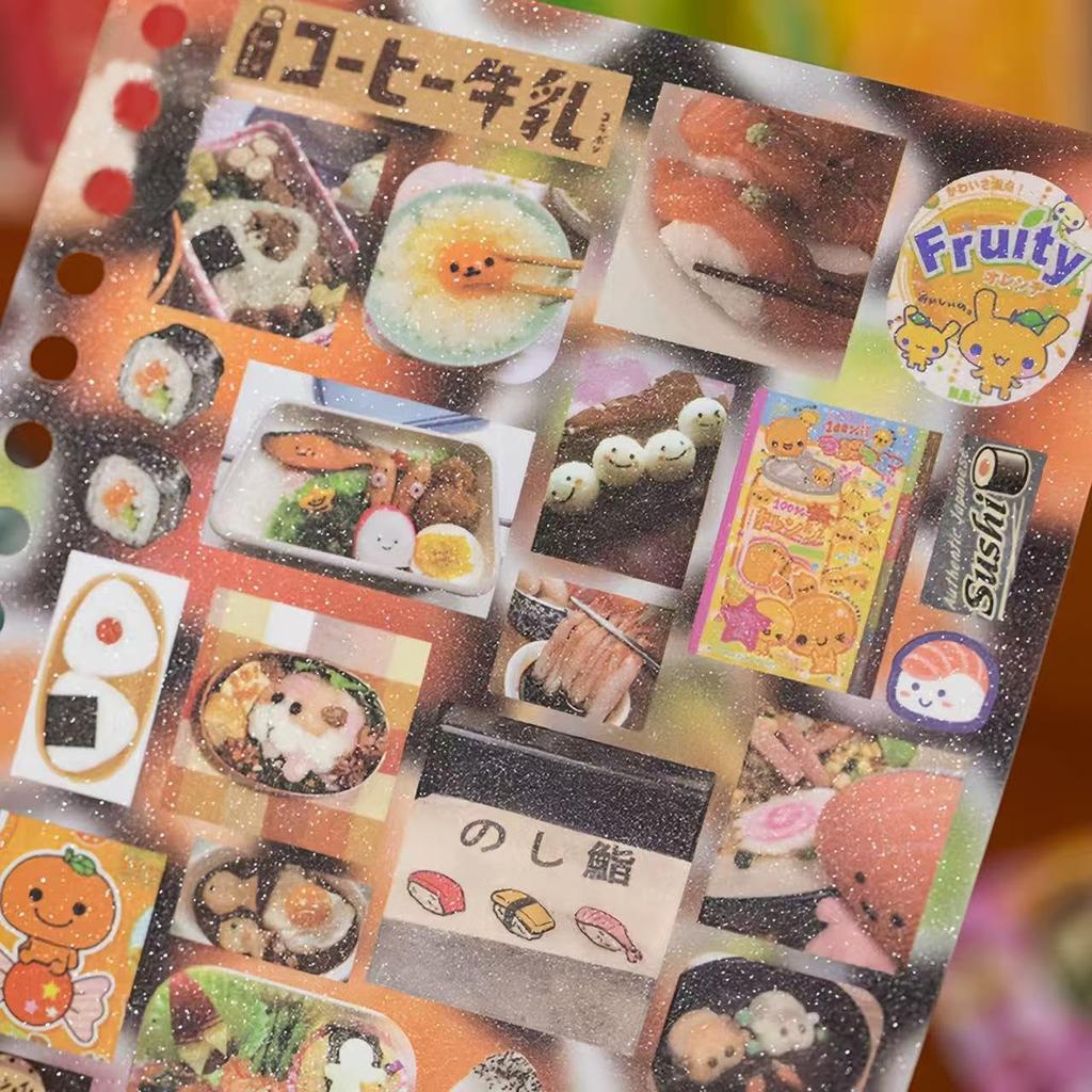 Colagem de Adesivos Frekyar Grande Capacidade Planejador Fofo Colagem Fofa Estilosa Materiais da Era Showa Vintage, Flocos, Sortimento, Decoração, Caderno, Conjunto,