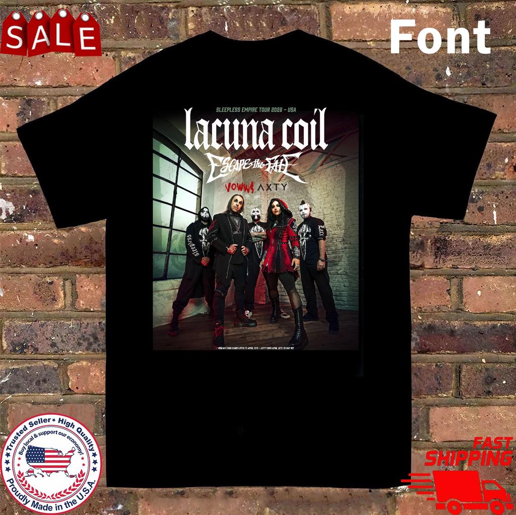 New Lacuna Coil Band 2026 US Tour T Shirt All Size S To 5XL AR3645