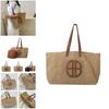 Woven Tote Bag With Contrast Color Design For Daily Casual Wear