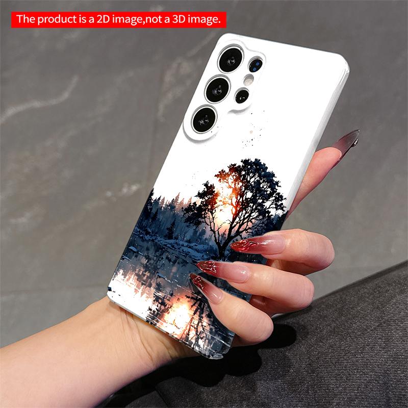 2DFlat Samsung Phone Case Sunset Tree Reflection In Winter Lake Applicable To Galaxy S22 S23 S24 S25ULTRA S26 A12 A13 A14 A15 A16  A34 A35 A54 A55