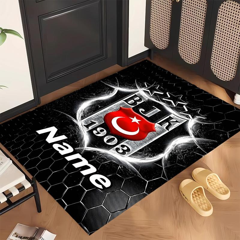 BJK FC (1) Personalized name Office Carpet Stylish Decor for Living Room Bedroom Kitchen