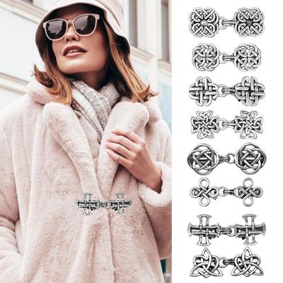 New Design Multifunctional Clip Cardigan Clip Silver Color Vintage Style Shawl Brooch Clip Clasps