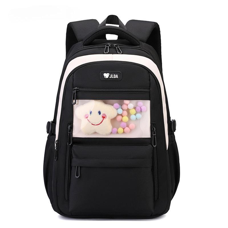 

Middle School Backpack for Girls Cute Bookbag Junior High School Student School Bag Lightweight Large Capacity Travel Backpack чёрный
