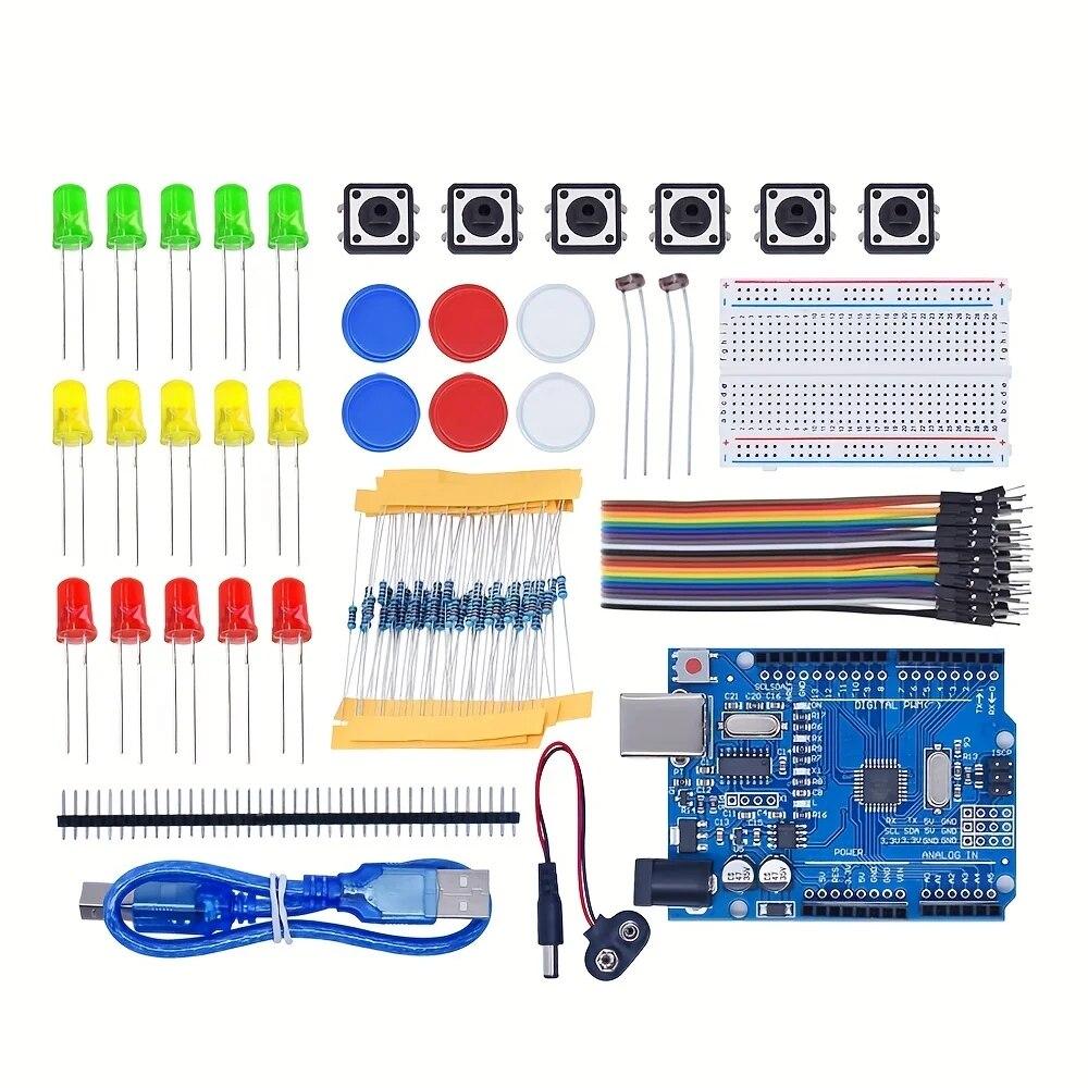 DIY Electronic Starter Kit for UNO R3 Arduino Circuit Board Electronics 12-in-1 Programmable Engineering Coding Education