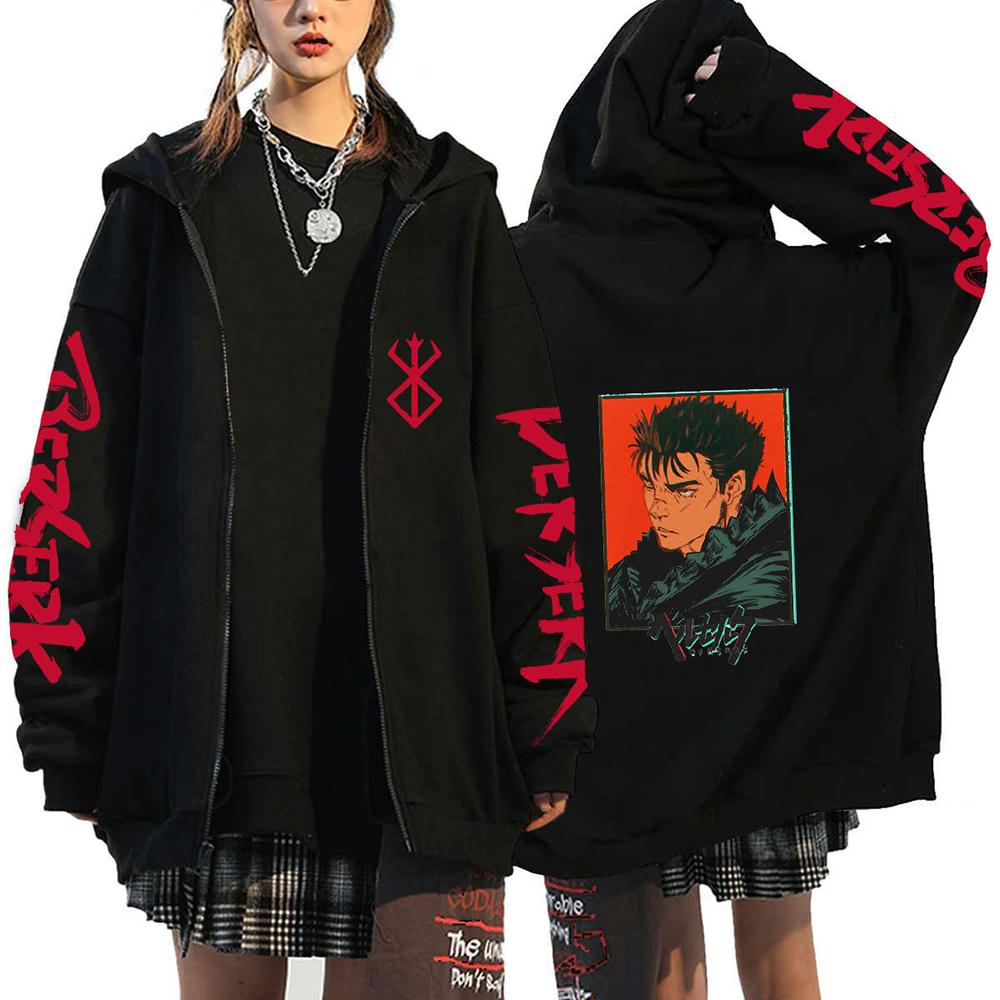 

Одежда Berserk Anime Guts Graphic Printed Hooded Men Women Hot Manga Zip Up Hoodies Plus Size Sweatshirt Harajuku Zip Jacket 4XL