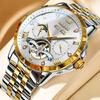 OLEVS Multifunctional Tourbillon Mechanical Men's Watches Water Resistant Automatic Self-Wind Skeleton Watch Men Relojes