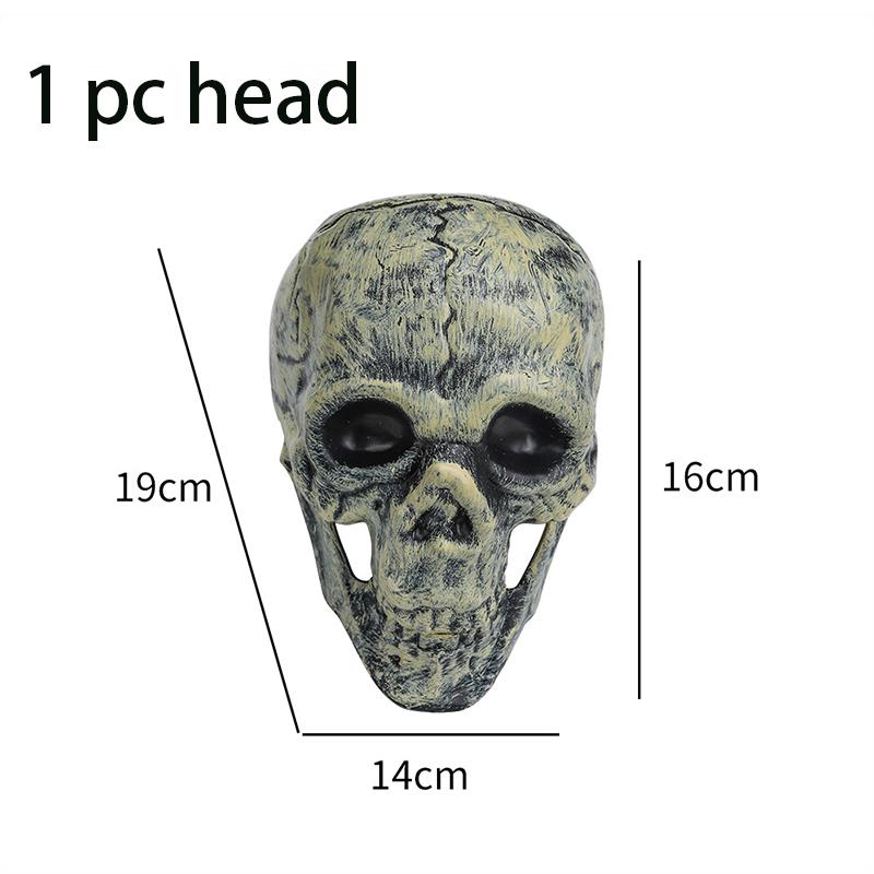 Halloween Realistic Skull Skeleton Head Human Hand Arms for Halloween Party Home Garden Lawn Decor Haunted House Horror Props