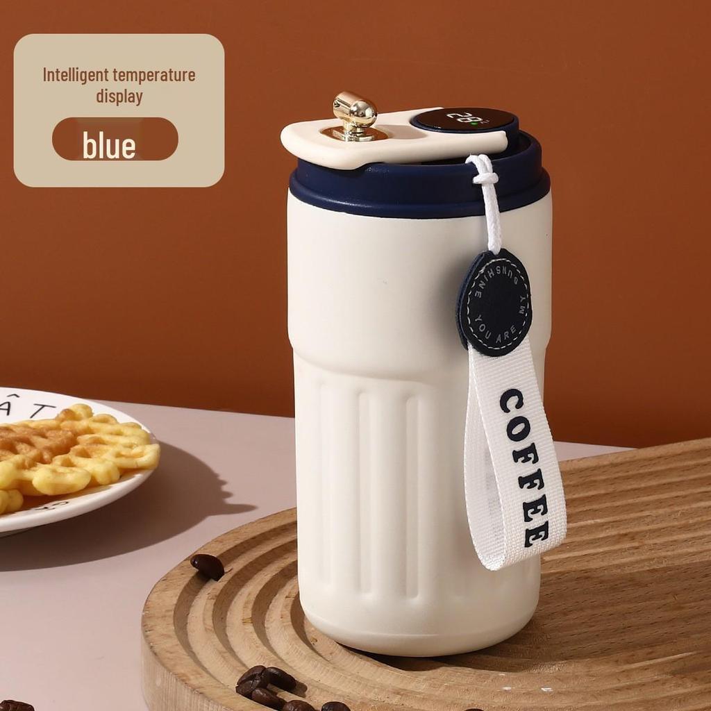Smart Temperature Display Stainless Steel Travel Mug - Portable Insulated Coffee Cup