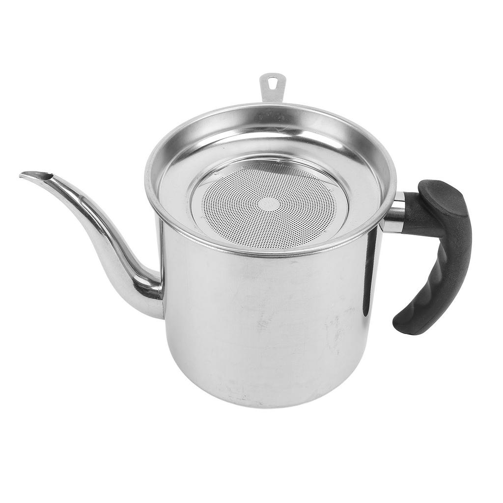 Grease Container With Strainer for Kitchen 1.4L 410 Stainless Steel Thicken Household Large Capacity