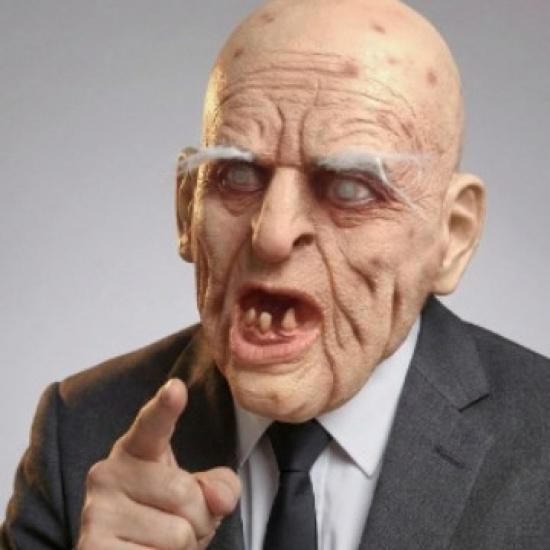Bizarre Old Man Halloween Horror Mask Latex Headgear Mask Absurd Old Man