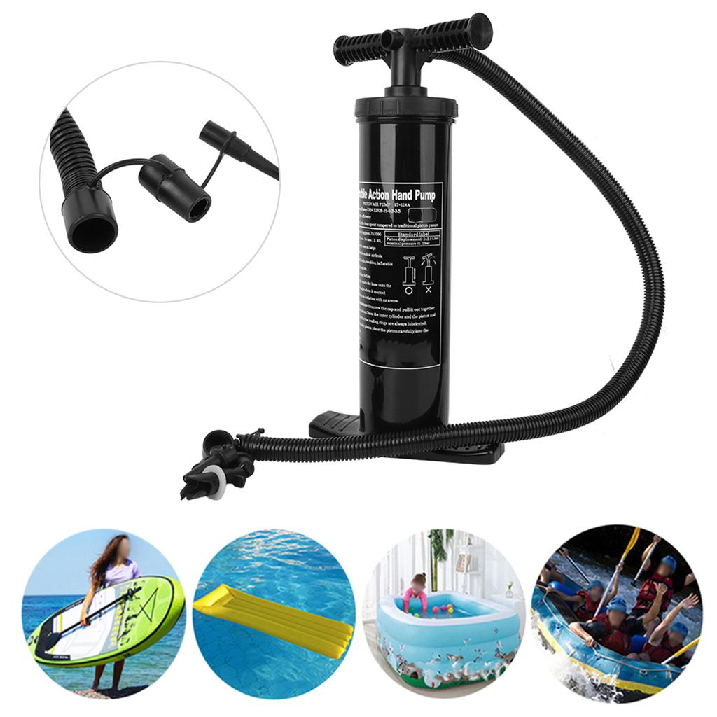 Black Super Light Original Plastic Cylinder Drawing Two Way Mini Hand Inflatable Air Pump for Rubber BoatsL