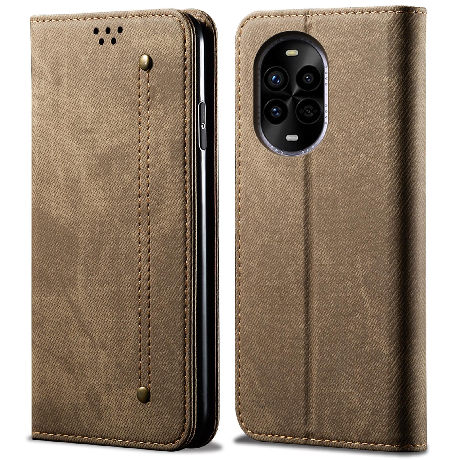 

Для Huawei nova 13 Pro 5G чехол джинсовая ткань текстура кожаный чехол-подставка для телефона с защитой от царапин C