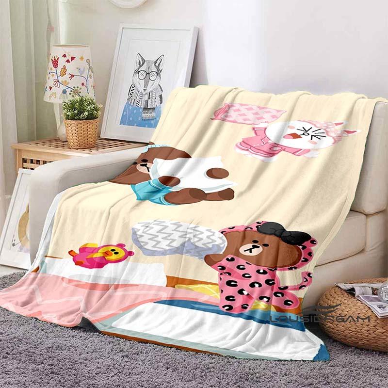 Cute BROWN & FRIENDS Blanket—Perfect for Use On Sofas, Beds, In Cars, Living Rooms, and Bedrooms. A Wonderful Gift for Children.