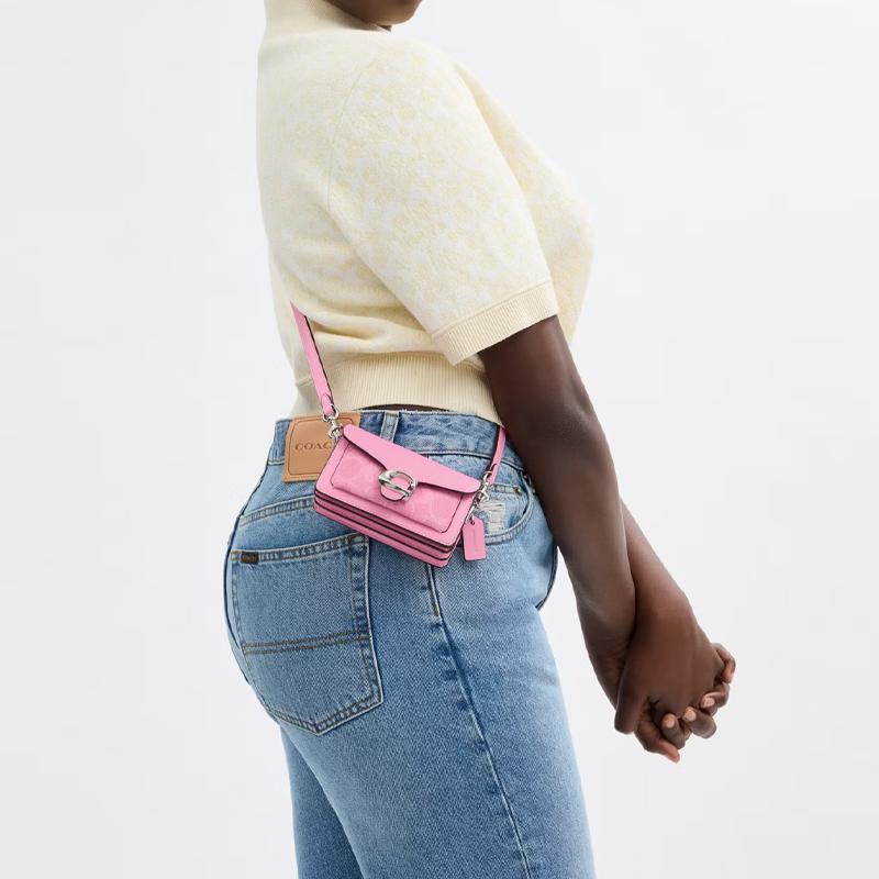 COACH Tabby Cow Leather With Artificial Leather Portable Crossbody Bag, Shoulder Bag Small Women's Fresh Pink CP398-LHWPU